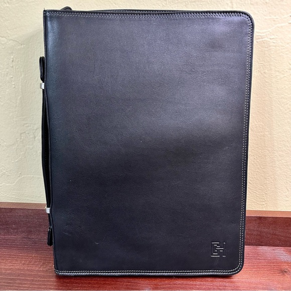 Gerard Henon Leather Zippered 3-Ring Binder with Handle Briefcase - Picture 3 of 8